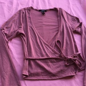 Long sleeve wrap top
